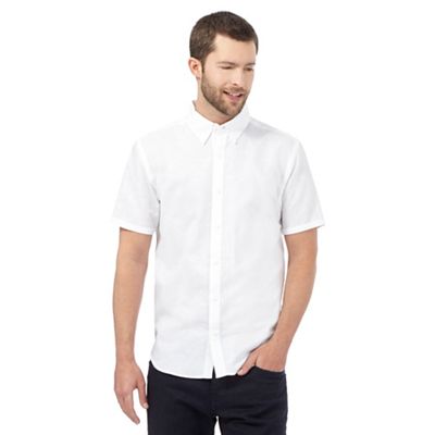 J by Jasper Conran Big and tall white linen blend shirt
